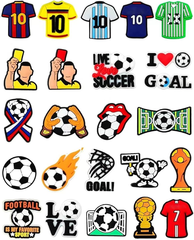BOWNDY 38pcs Soccer Ball Charms for Clog Shoe Decoration, Sports Soccer Football Shoe Charms Accessories Pack for Party Favors Birthday Graduation Gifts - Image 5